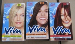 Pallet of hair dye, hair colour, Viva, Wella, Londa